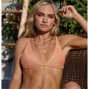 NWT PQ Swim Skylar Halter Bikini Top Citrine
